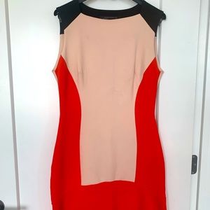 Zara color block fit and flare dress